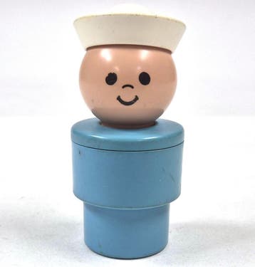 Vintage Fisher-Price Little People matroos uit 1974, blauw, Verzenden, Nieuw