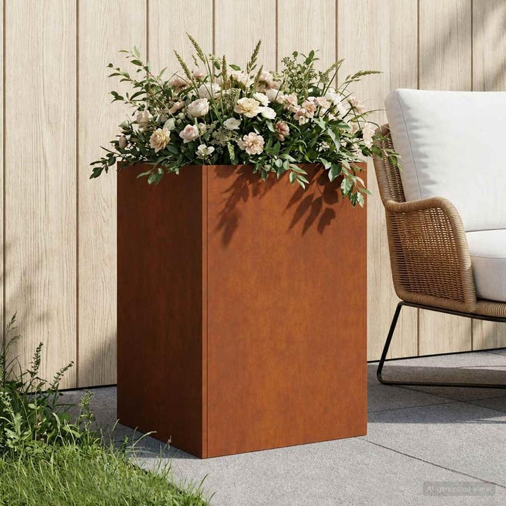 vidaXL Plantenbak Roestkleurig 40 x 40 x 75 cm weervast, Tuin en Terras, Bloempotten, Nieuw, Verzenden