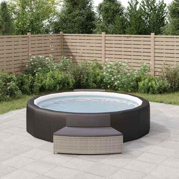 vidaXL Spa-bankjes met kussens 2 st poly rattan grijs, Verzenden, Nieuw