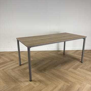Eromes kantinetafel 160x80 cm, midden eiken - grijs, Bureau