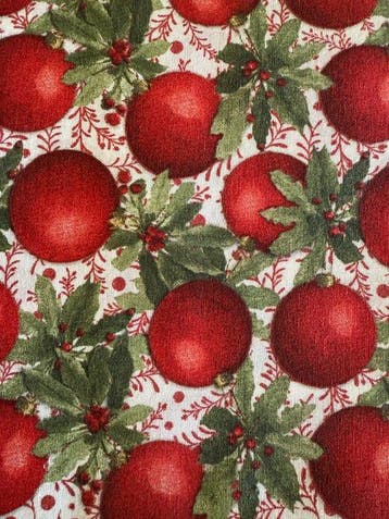 Tissu de Noël élégant avec des boules de Noël - Textile -, Divers