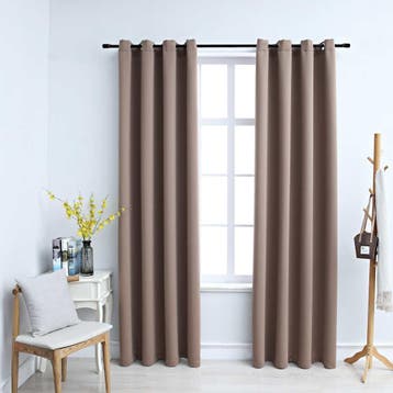 vidaXL Gordijn verduisterend met metalen ringen 2 st 140x175, Verzenden, Nieuw