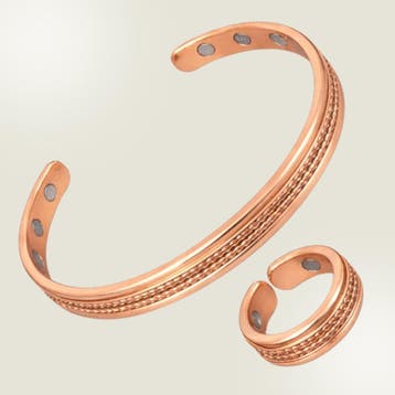 Set koperen gezondheids-klemarmband (6 magneten) plus, Ophalen of Verzenden