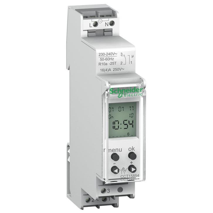 Schneider Electric digitale schakelklok 24H/7D 18MM 1 kanaal, Bricolage & Construction, Électricité & Câbles, Envoi