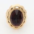 Ring - 14 karaat Geel goud - Granaat, Nieuw