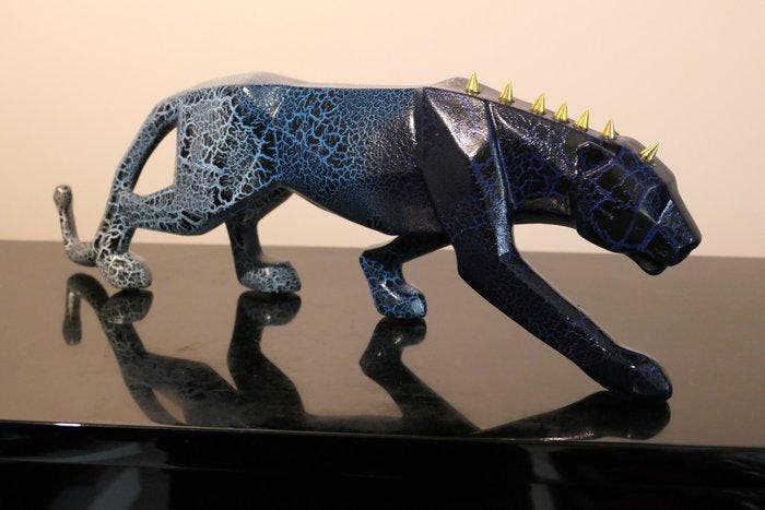 RichART - Panthagon version noir / dégradé de bleu crackle, Antiquités & Art, Art | Objets design