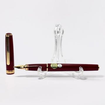 Platinum - 18K Gold Nib Broad Burgundy Resin Gold Trim -