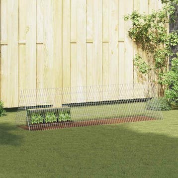 vidaXL Konijnenkooi zilver 215 x 55 x 55 cm Gegalvaniseerd, Dieren en Toebehoren, Verzenden, Nieuw