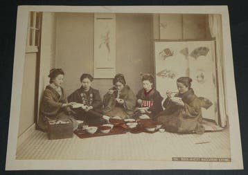 Kimbei Kusakabe - Planting Rice & Buck-Wheat Macaroni Eating