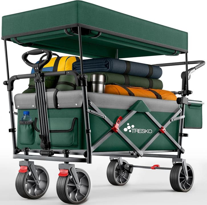 TRESKO® Bolderkar - Opvouwbaar - Bolderwagen - Groen, Caravanes & Camping, Meubles de camping, Envoi