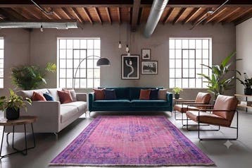 Roze vintage - Vloerkleed - 290 cm - 190 cm - met