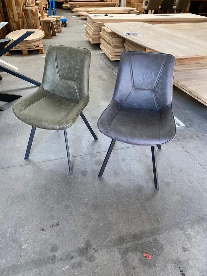 Miami eetkamerstoel, twee kleuren (nieuw, outlet), Huis en Inrichting, Stoelen, Nieuw, Metaal, Stof