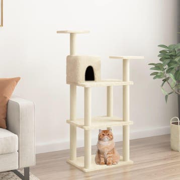 vidaXL Kattenkrabpaal met sisal krabpalen 118,5 cm, Verzenden, Nieuw