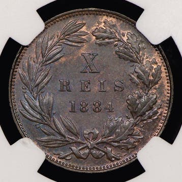 Portugal. D. Luís I (1861-1889). X Reis 1884 - NGC - MS 63