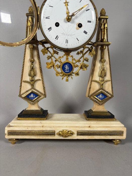 Pendule de cheminée - Marbre, Bronze, Porcelaine - 1750-1800, Antiquités & Art, Antiquités | Horloges