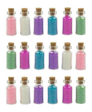 Set van 18 mini flesjes met decozand (type 2), Verzenden, Nieuw