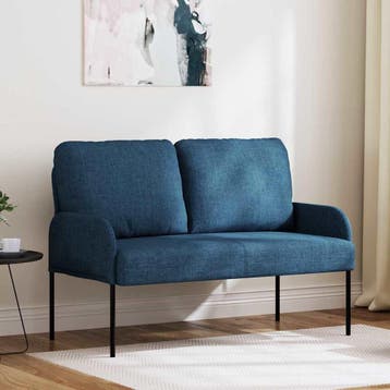 vidaXL bank / zetelen met kussen 110cm Blauw Multiplex, Verzenden