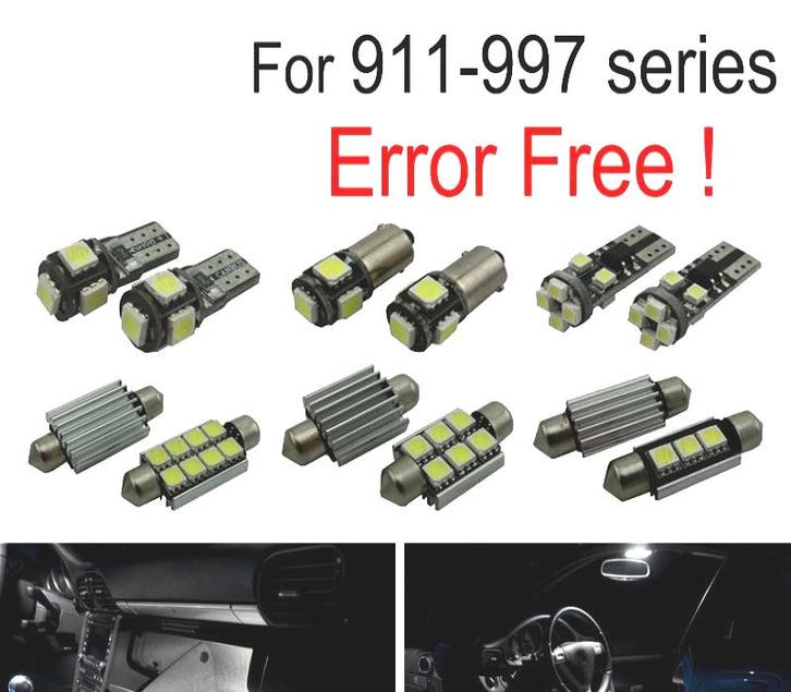 Kit 12 Ampoules Led Intérieur Pour Porsche 911 997 Carrera T, Auto-onderdelen, Verlichting, Verzenden