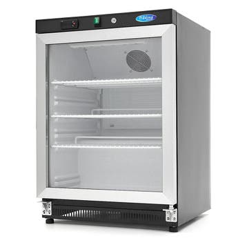 Koelkast - 200 L - Zwart - met Glazen Deur, Verzenden, Zonder vriesvak