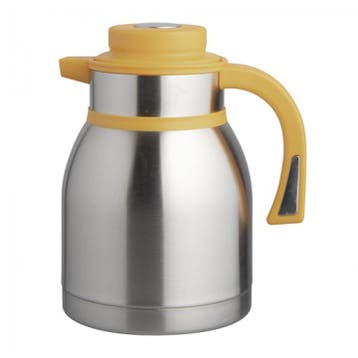 Isoleerkan | RVS/Geel | 1.5L | Dubbelwandig |, Verzenden, Nieuw in verpakking