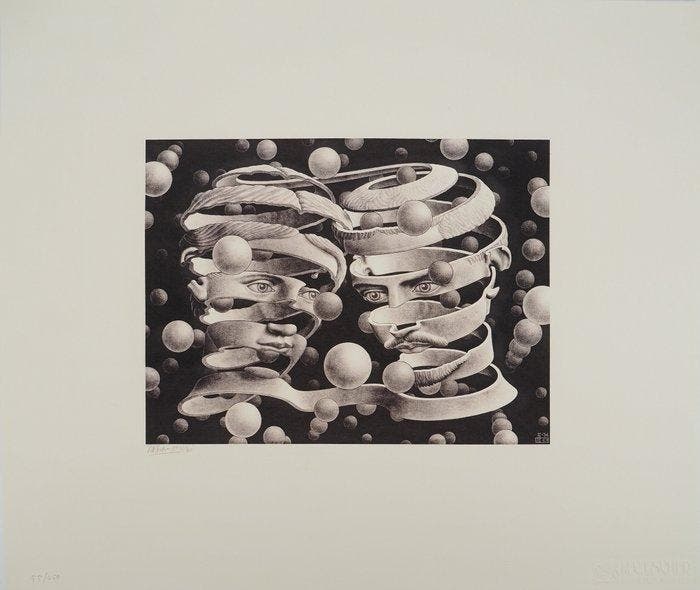 M.C. Escher (1898-1972) - Amoureux surréalistes, Antiek en Kunst, Antiek | Overige Antiek