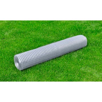 vidaXL Kippengaas 25x1 m gegalvaniseerd staal zilverkleurig, Verzenden, Nieuw