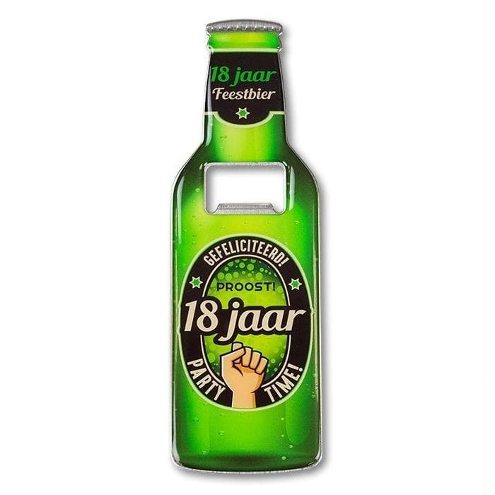 Bieropener 18 Jaar 18,5cm, Hobby en Vrije tijd, Feestartikelen, Nieuw, Verzenden