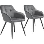 tectake Eetkamerstoel Marilyn, fluweeloptiek, gestikt patroo, Huis en Inrichting, Stoelen, Verzenden, Nieuw