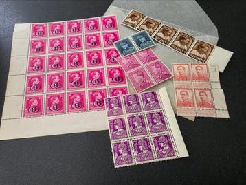 België 1940/1980 - postfrisse partij vellen en veldelen, Postzegels en Munten, Gestempeld