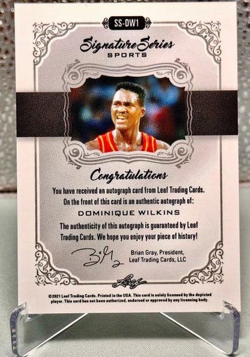 2021 Leaf Signature Series Dominique Wilkins 1/1 Gesigneerde, Nieuw