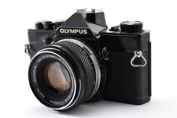 Olympus OM-1 black + F.Zuiko Auto-S 1.8/50mm | Appareil, Audio, Tv en Foto, Fotocamera's Analoog, Nieuw