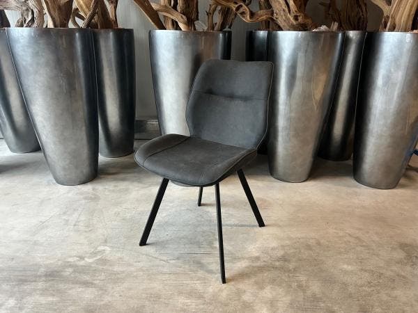 Veiling - Stoel Mason (set van 8) Stof - Antraciet - Grijs, Maison & Meubles, Chaises