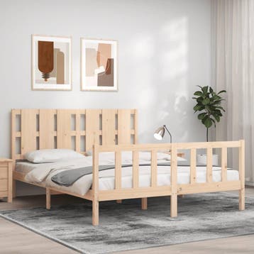 vidaXL Bedframe zonder matras massief grenenhout 160x200 cm, Verzenden, Nieuw
