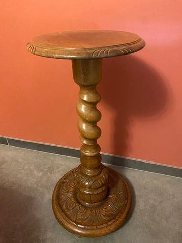 Bijzettafel - Hout - Barly Twist sokkel, Antiek en Kunst