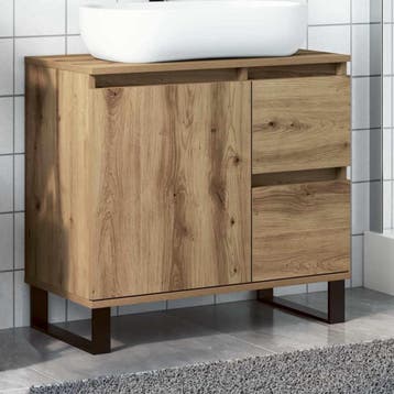 vidaXL Badkamerkast 65x33x60 cm bewerkt hout artisanaal, Verzenden