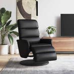 vidaXL Fauteuil verstelbaar met voetensteun kunstleer zwart, Verzenden