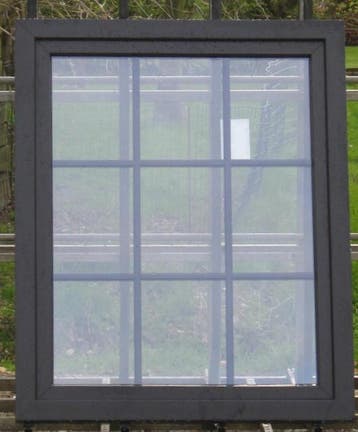 pvc raam , chassis , venster 117 x 143 wit / zwart ral 9005, Ophalen of Verzenden, Raamkozijn
