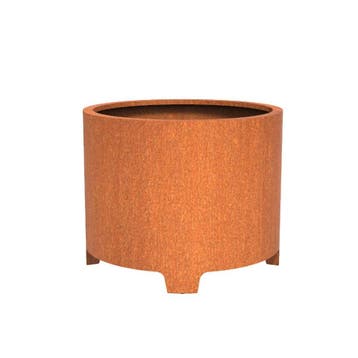Cortenstaal plantenbak Ø100x80cm - Met poten, 100 cm of meer, Rond, Nieuw, Metaal