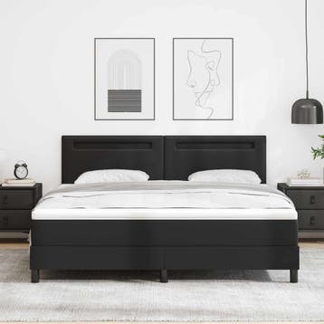 vidaXL Boxspring bed met hoofdeinde Zwart 180 x 200 cm, Verzenden, Nieuw