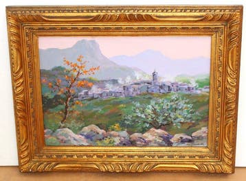 Miguel Martínez Verchili (1898 - 1989) - Paisaje con pueblo