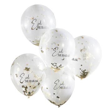 Ramadan Ballonnen Eid Mubarak 30cm 5st, Verzenden, Nieuw