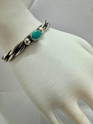 Zilver, 900 Vintage natuurlijke turkoois - Armband - Manchet