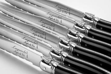 Laguiole - 18x Steak Knives - Black - style de -