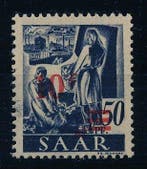 Saarland 1947 - Beroepen en Ansichten, 10 Fr op 50 Pf.