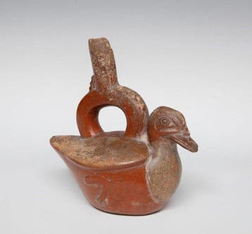 Precolumbiaans - Moche Keramische eend-vaas met hoefvormige