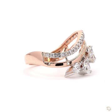 Bague - 14 carats Or rose - 0.87ct. tw. Diamant (Naturelle), Nieuw