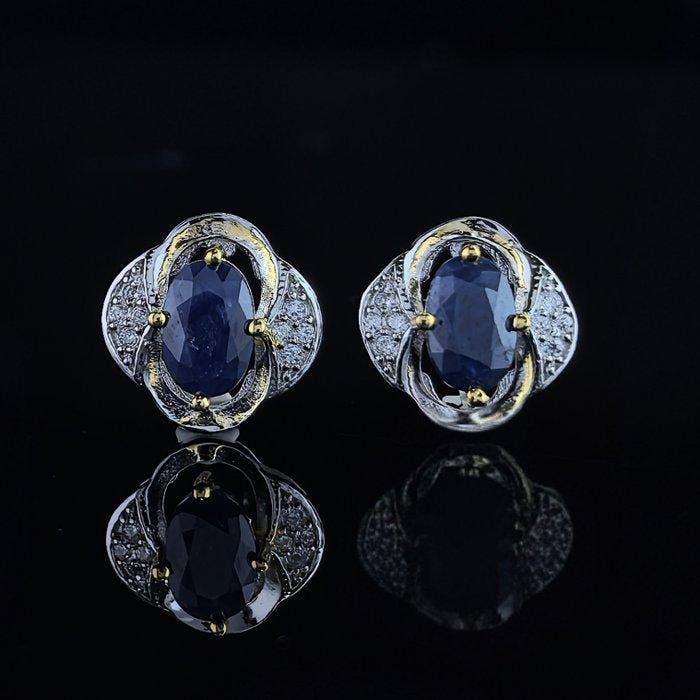 Zonder minimumprijs - Oorbellen - 18 karaat Zilver, Platina,, Handtassen en Accessoires, Oorbellen