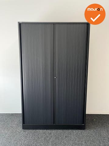 Roldeurkast - Ahrend - 195x120x45cm - Zwart - Refurbished, Ophalen of Verzenden, Kast
