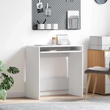 vidaXL Bureau Wit Bewerkt hout 77.5 x 43 x 79 cm, Huis en Inrichting, Bureaus, Verzenden, Nieuw