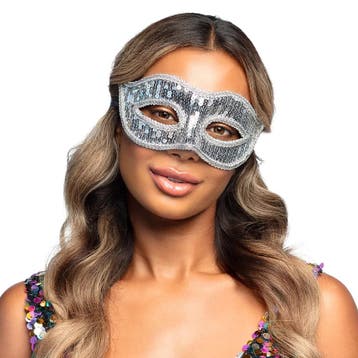 Zilveren Oogmasker Pailletten, Verzenden, Nieuw